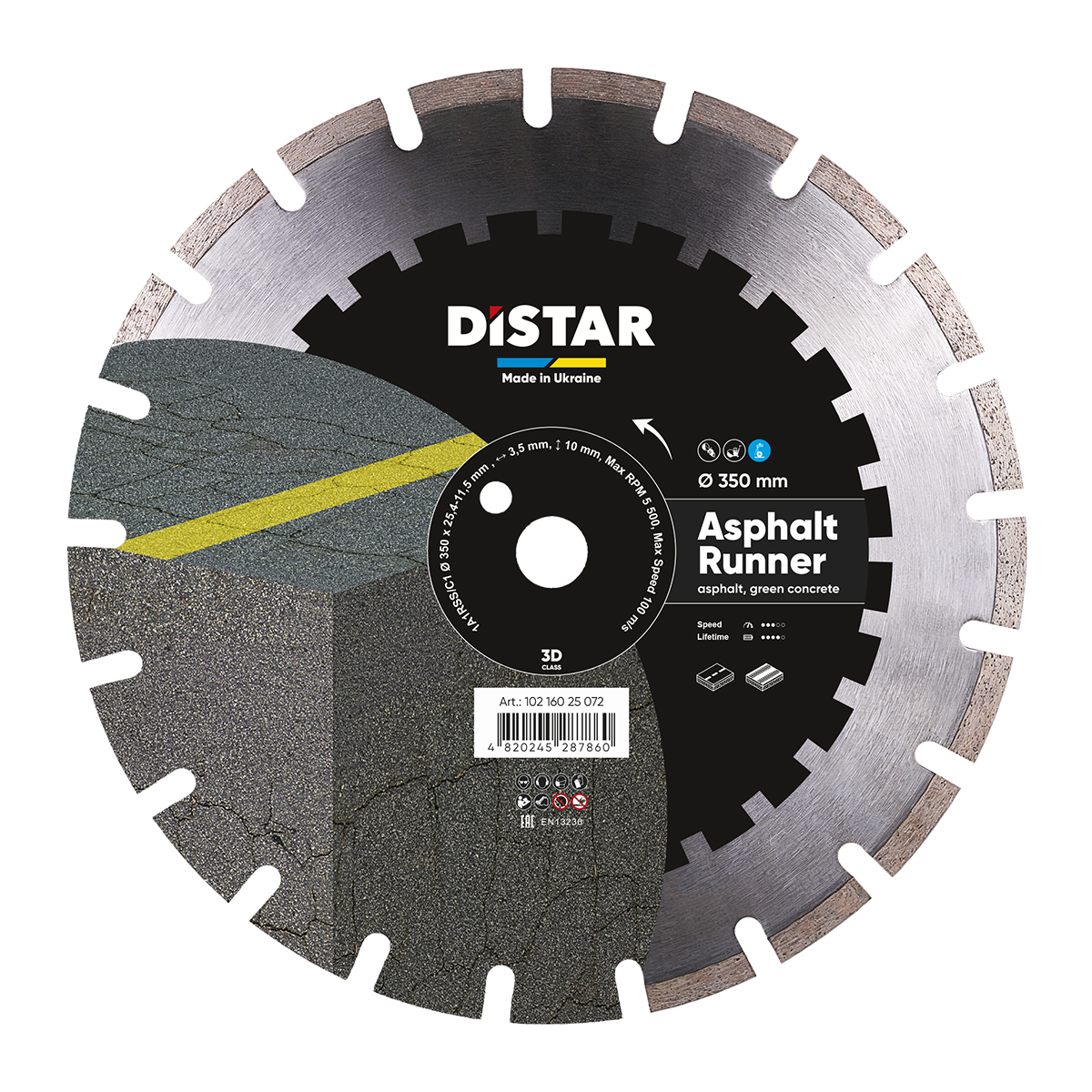 Круг алмазний вiдрiзний 1A1RSS 350 Asphalt Runner