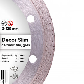 Круг алмазный отрезной 1A1R 125 Decor Slim